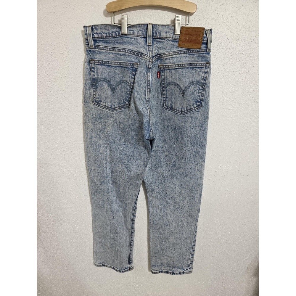 Levi's 501 Jeans Womens 28x26 Blue Premium High Rise Straight Leg Acid Wash